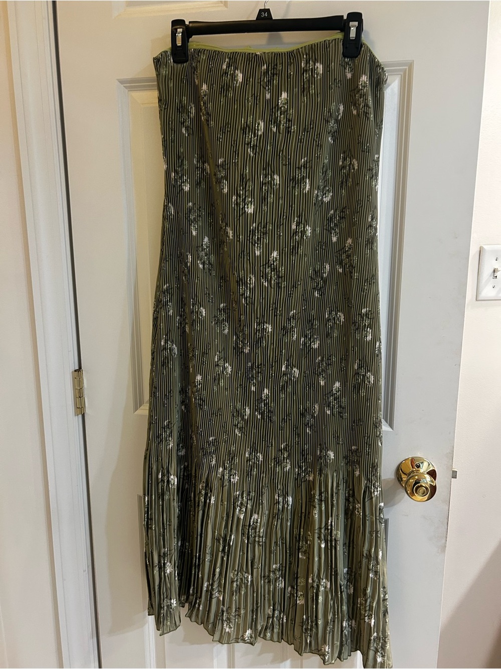 Petal & Pup Olive Green Floral Midi Skirt Dress
